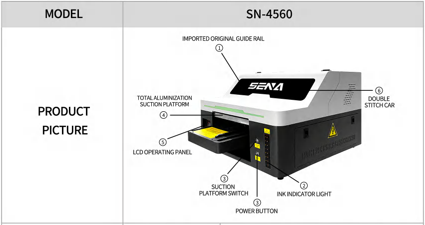 SN-4560 UV Flatbed Printer