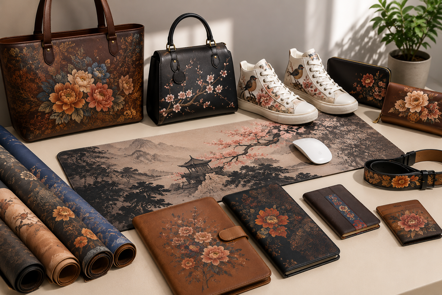 Leather UV printer applications for bags shoes and home decoration