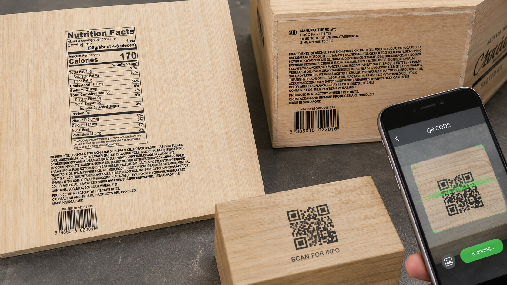 Small text labels and barcode printing on wood with a UV printer