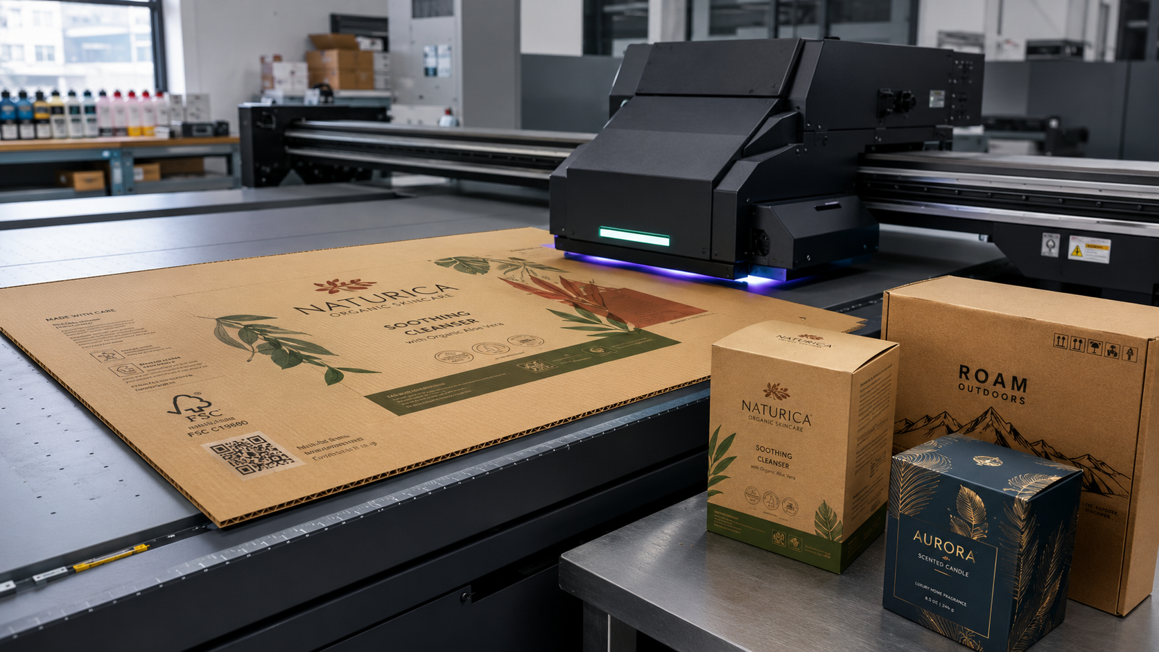 UV Printing on Cardboard and Corrugated Boxes UV printing on cardboard and corrugated packaging boxes