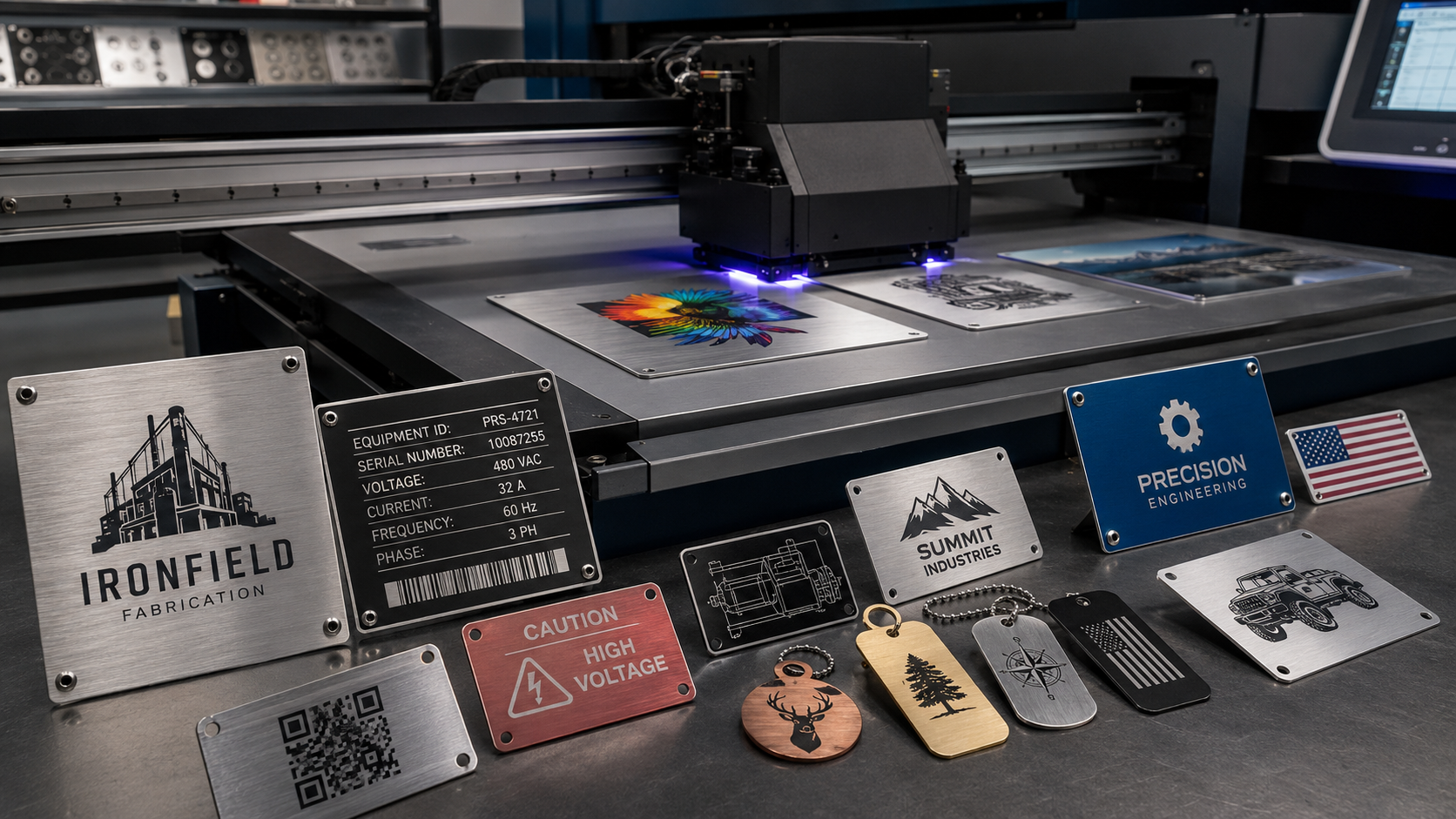 UV Printing on Metal UV printing on metal nameplates aluminum signs and custom metal products