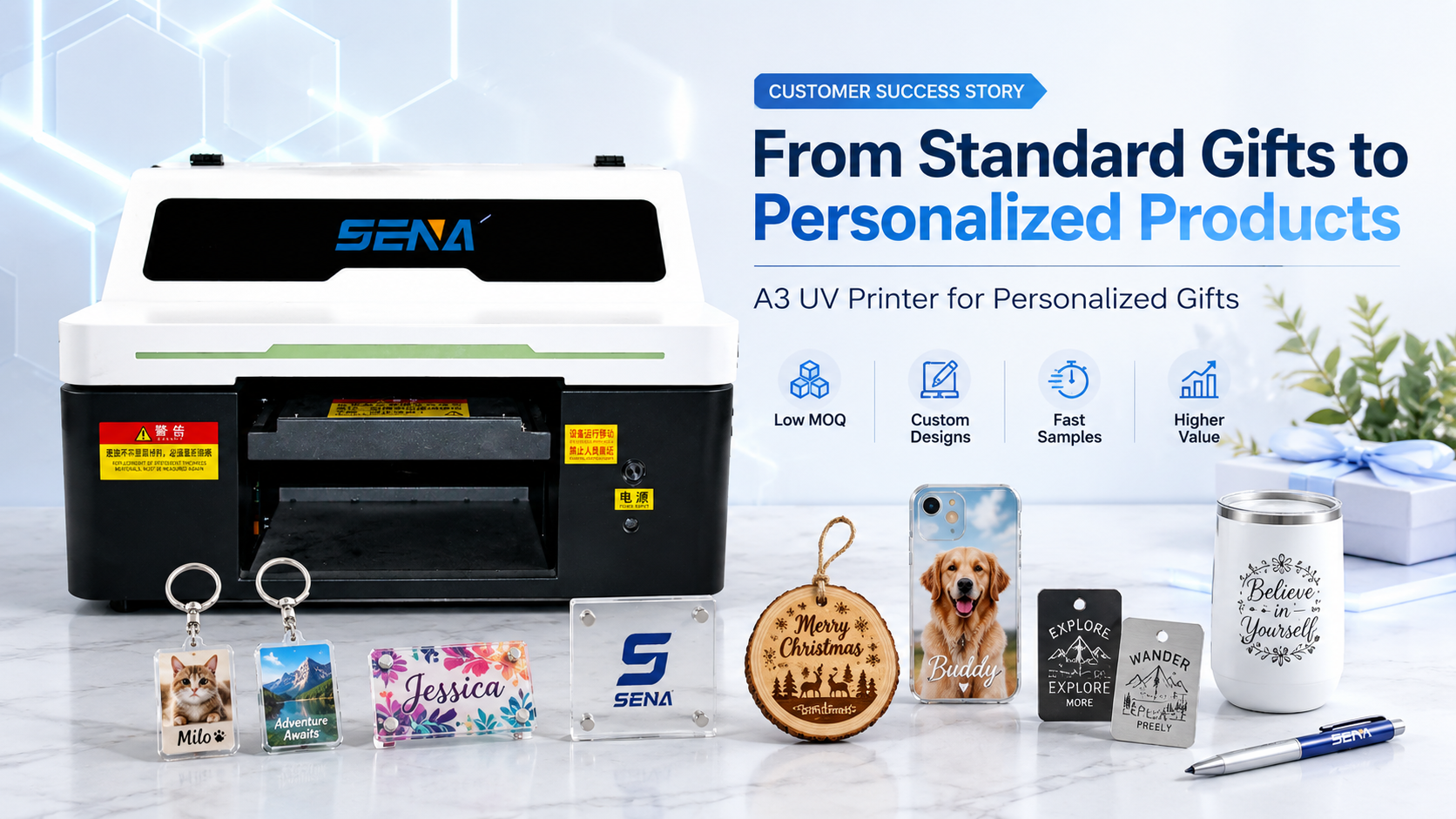 A3 UV printer for personalized gifts and custom gift manufacturing