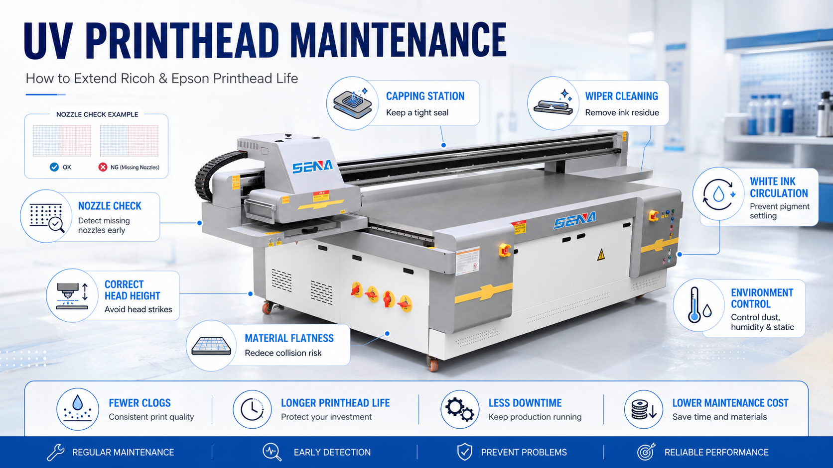 UV printhead maintenance guide for Ricoh and Epson printheads