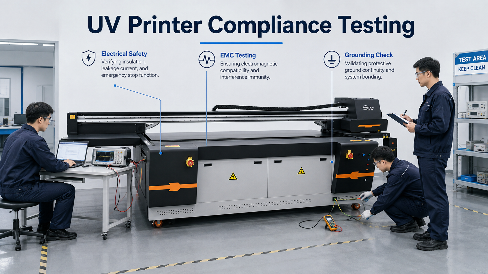 UV printer CE certification and EMC testing