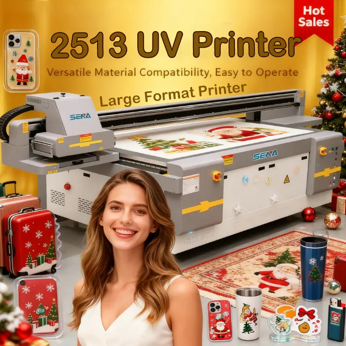 SENA UV printer producing multiple customized products simultaneously