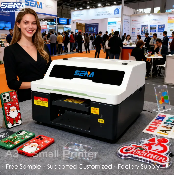 SENA UV flatbed printer producing high-quality prints on multiple materials
