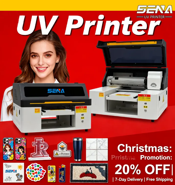 SENA UV flatbed printer producing high-quality prints on multiple materials