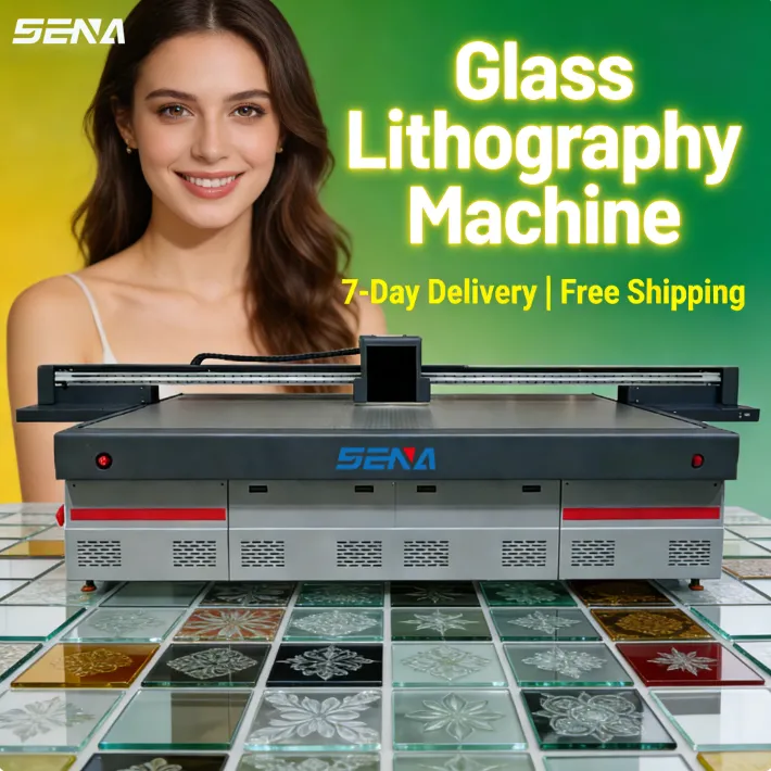 Scratch-resistant glass printing on bathroom doors using UV flatbed printer