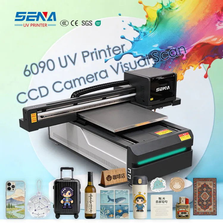 Close-up view of UV ink being cured on glass surface