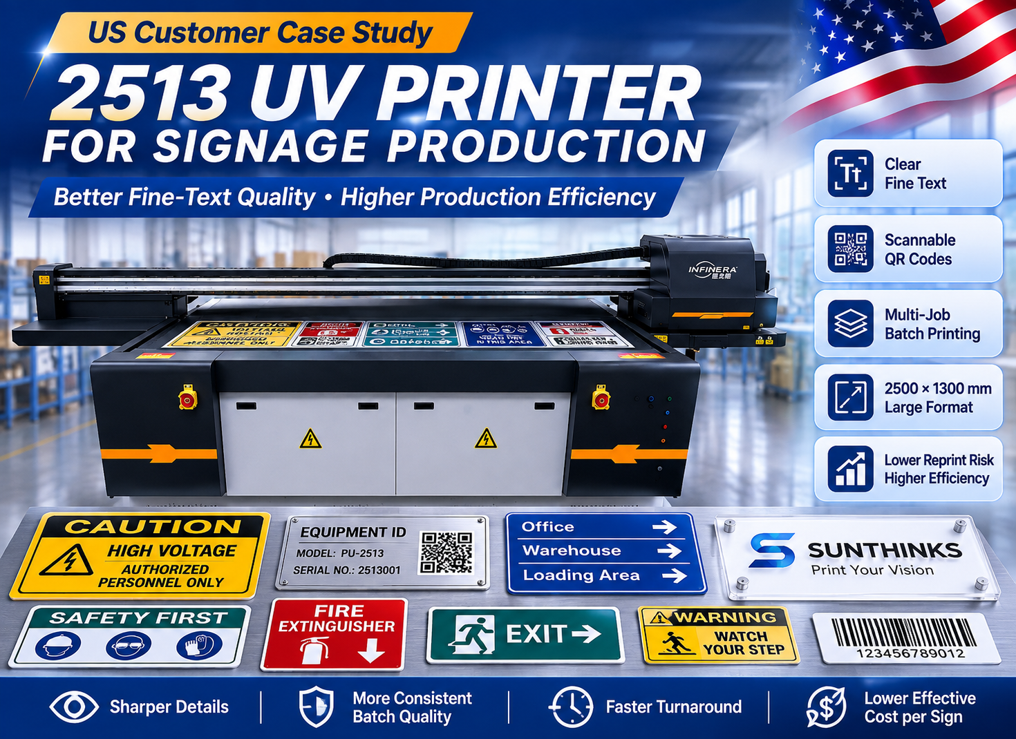 2513 UV flatbed printer for signs
